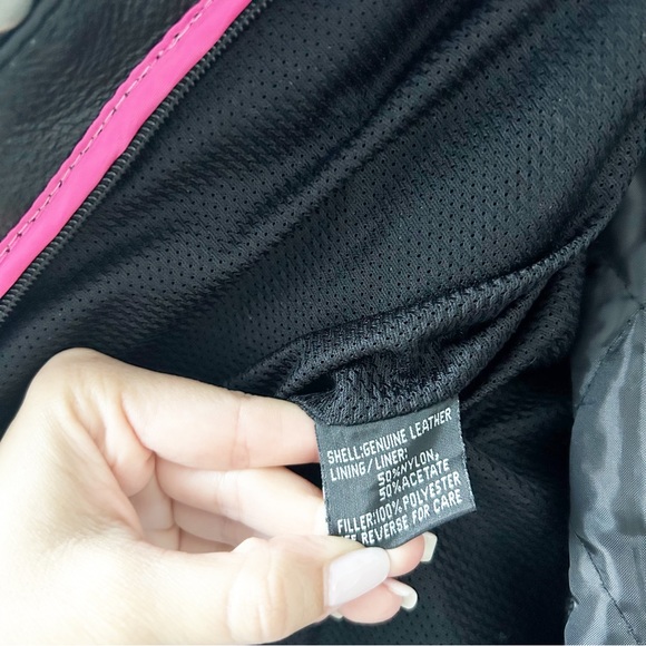 Vintage Renegade Classics Leather Hot Pink Wings Black Biker Moto Jacket Small - Picture 12 of 16